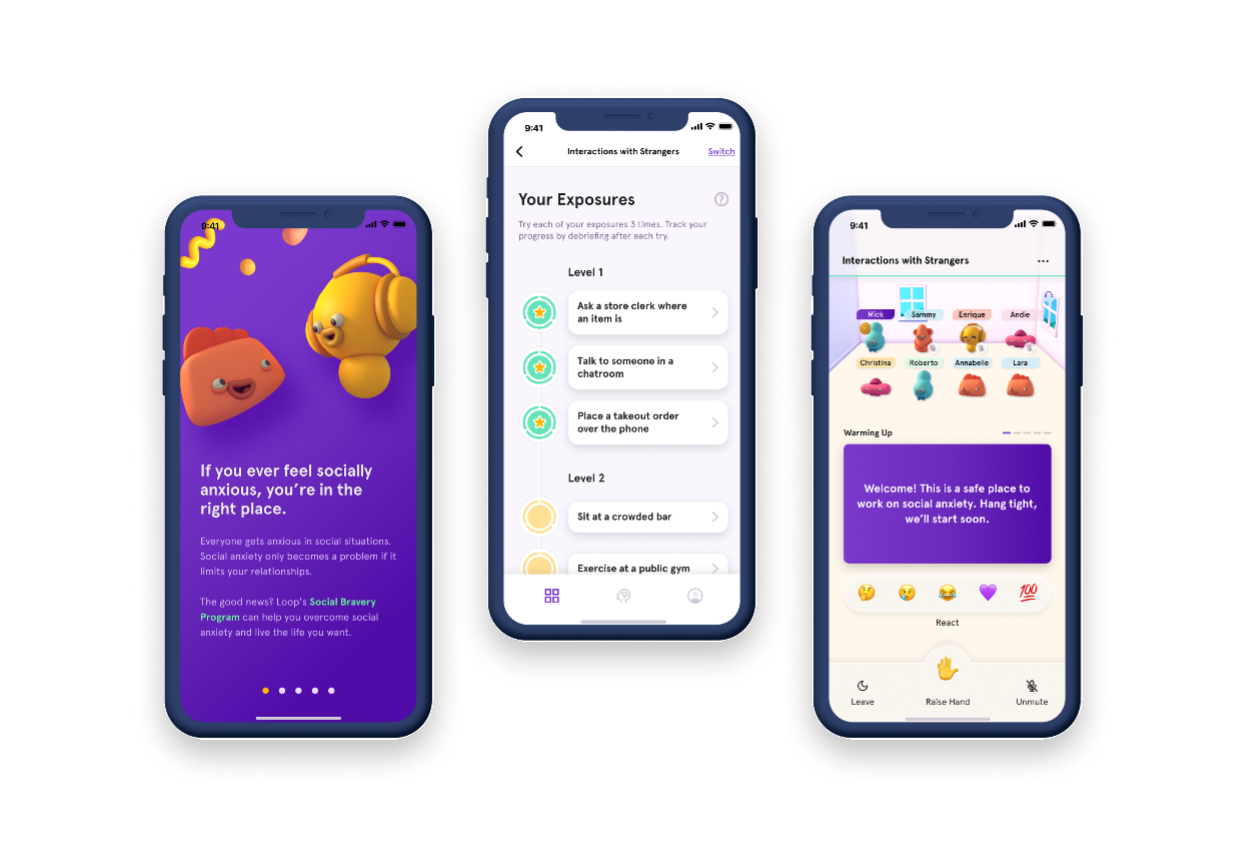 Loop app screens preview