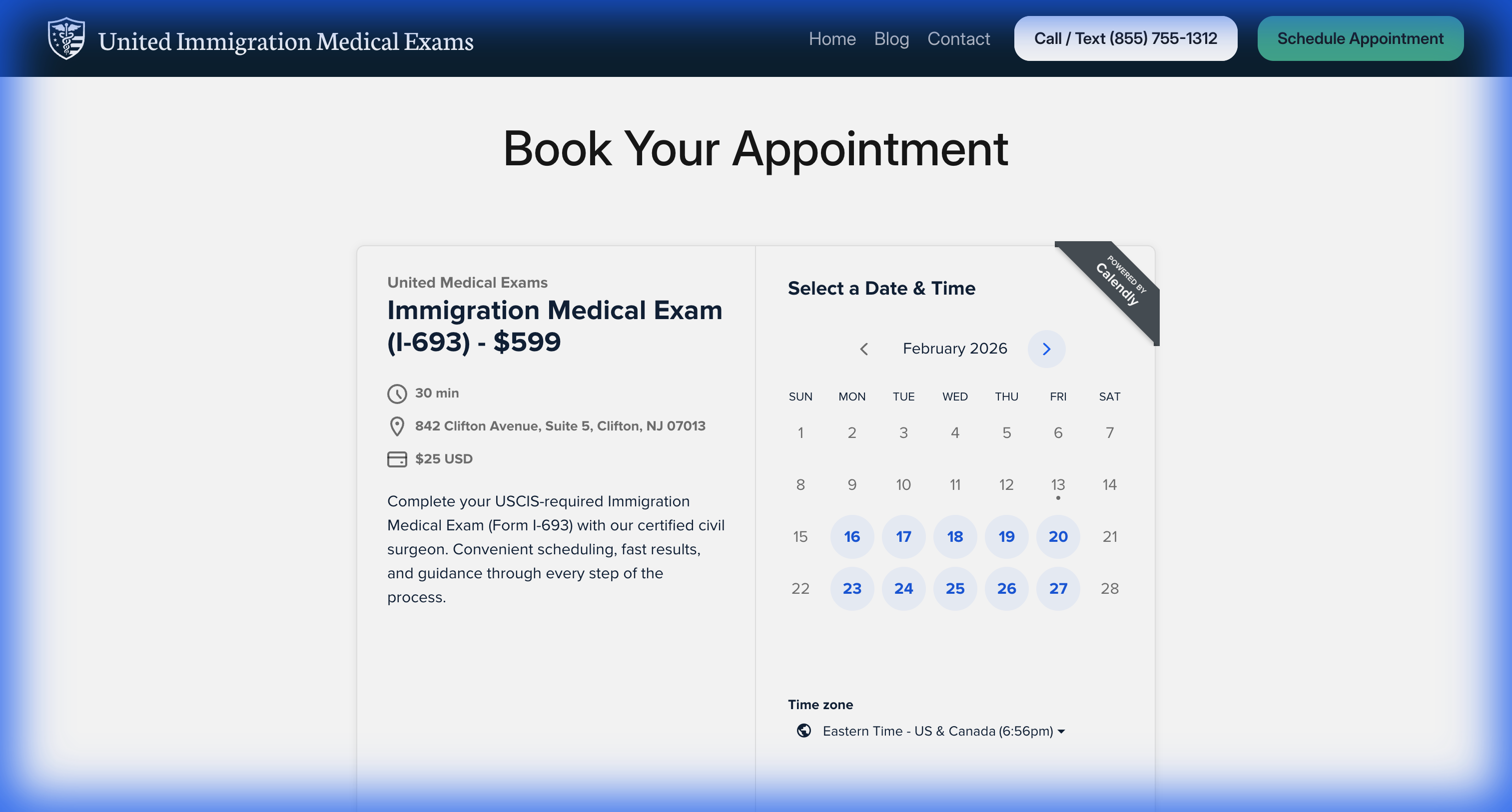 Booking Calendar — Select Date