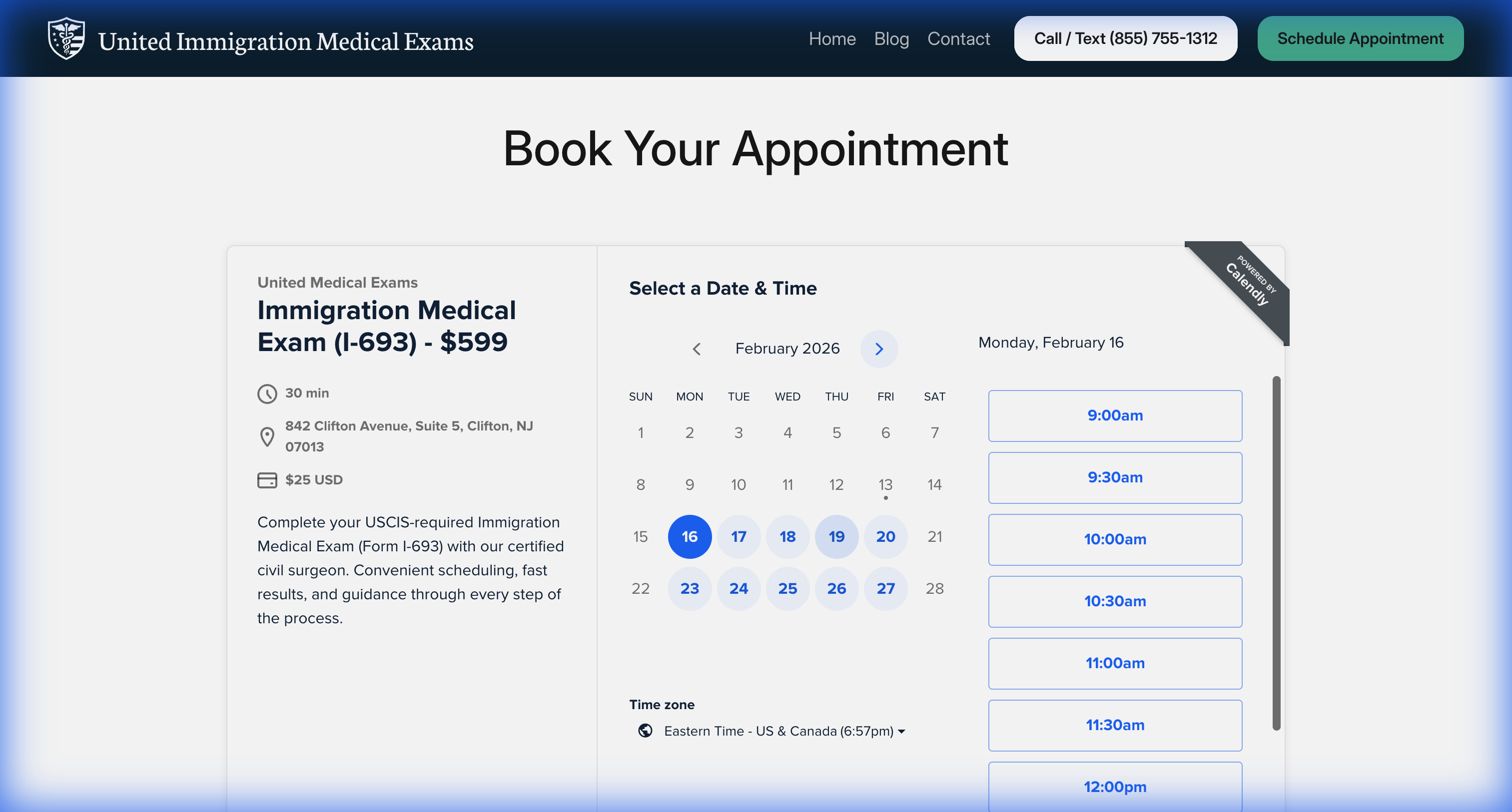 Booking Time Slots — Select Time