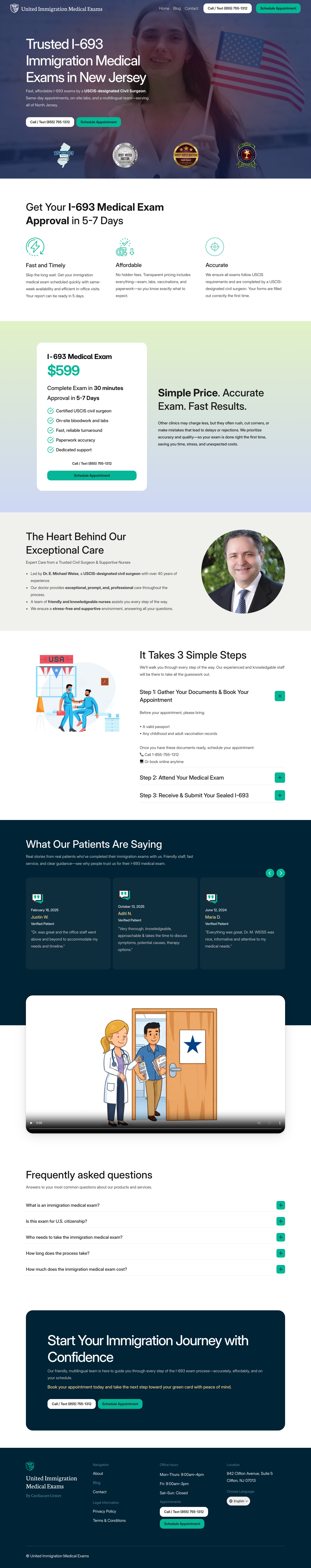 United Medical Exams — Desktop Website